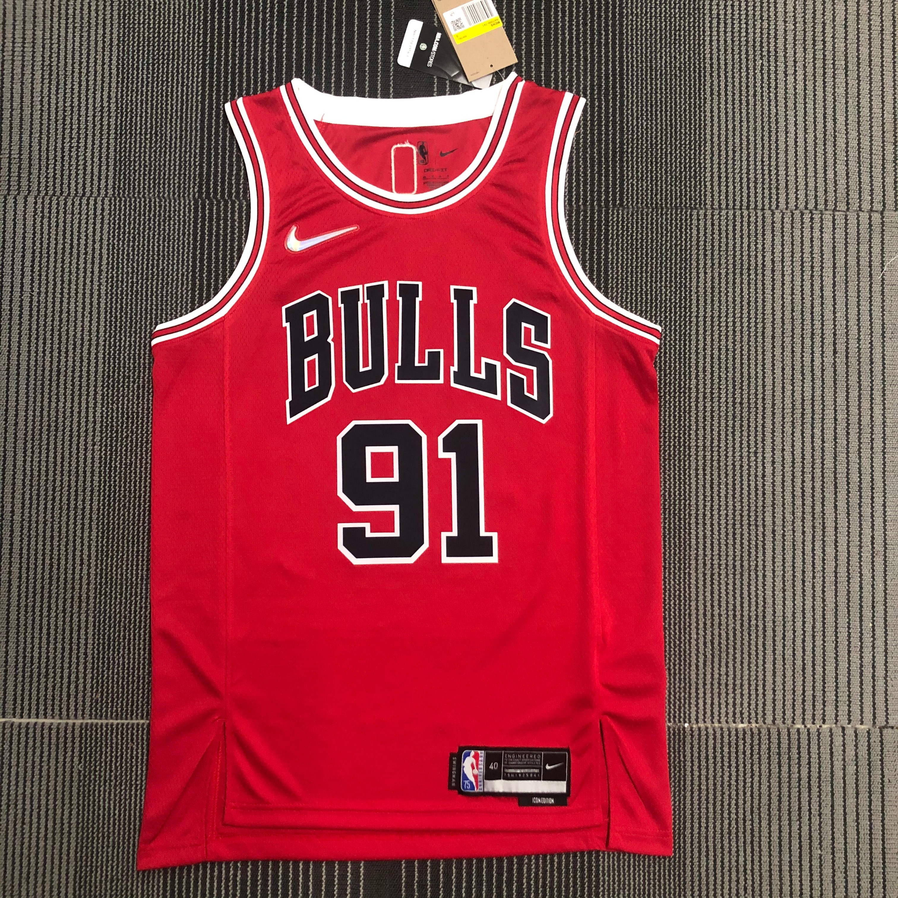 75th Anniversary Chicago Bulls Red Edition No.91 RODMAN