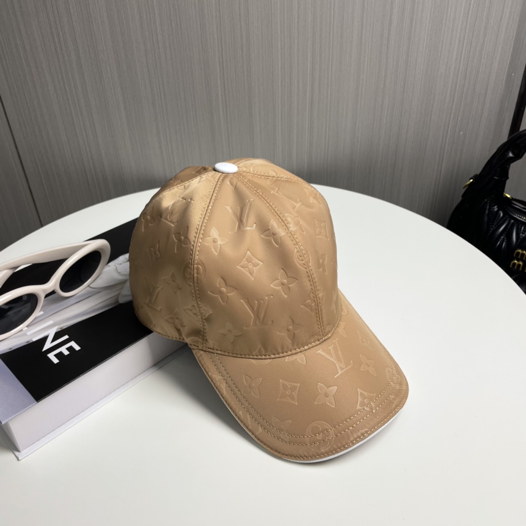 Louis Vuitton Monogram Pattern Embossed Nylon Baseball Cap Hat - KAIROO