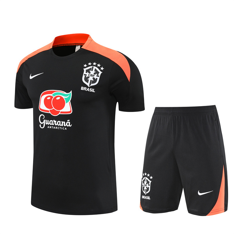 Short Sleeves Brazil 25/26 Training Suit Black