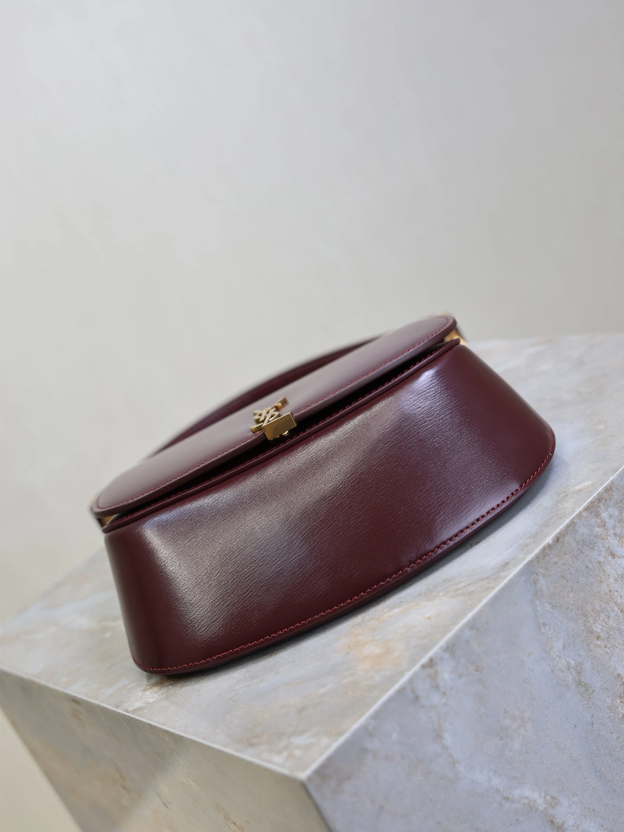 Saint Laurent YSL Mini Voltaire 21cm Burgundy Calfskin GHW