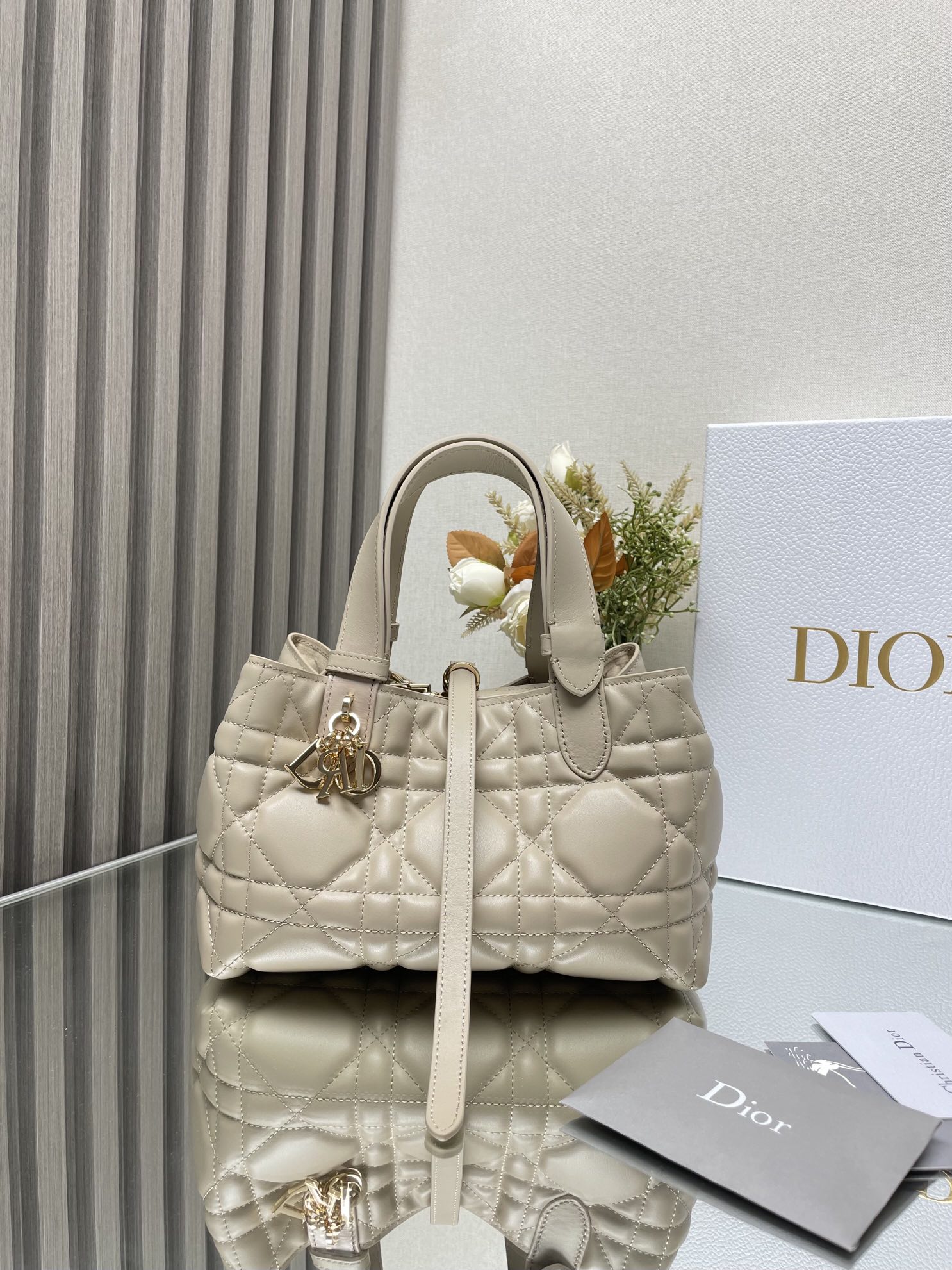 Dior SmallToujours Bag in Light Beige Quilted Calfskin