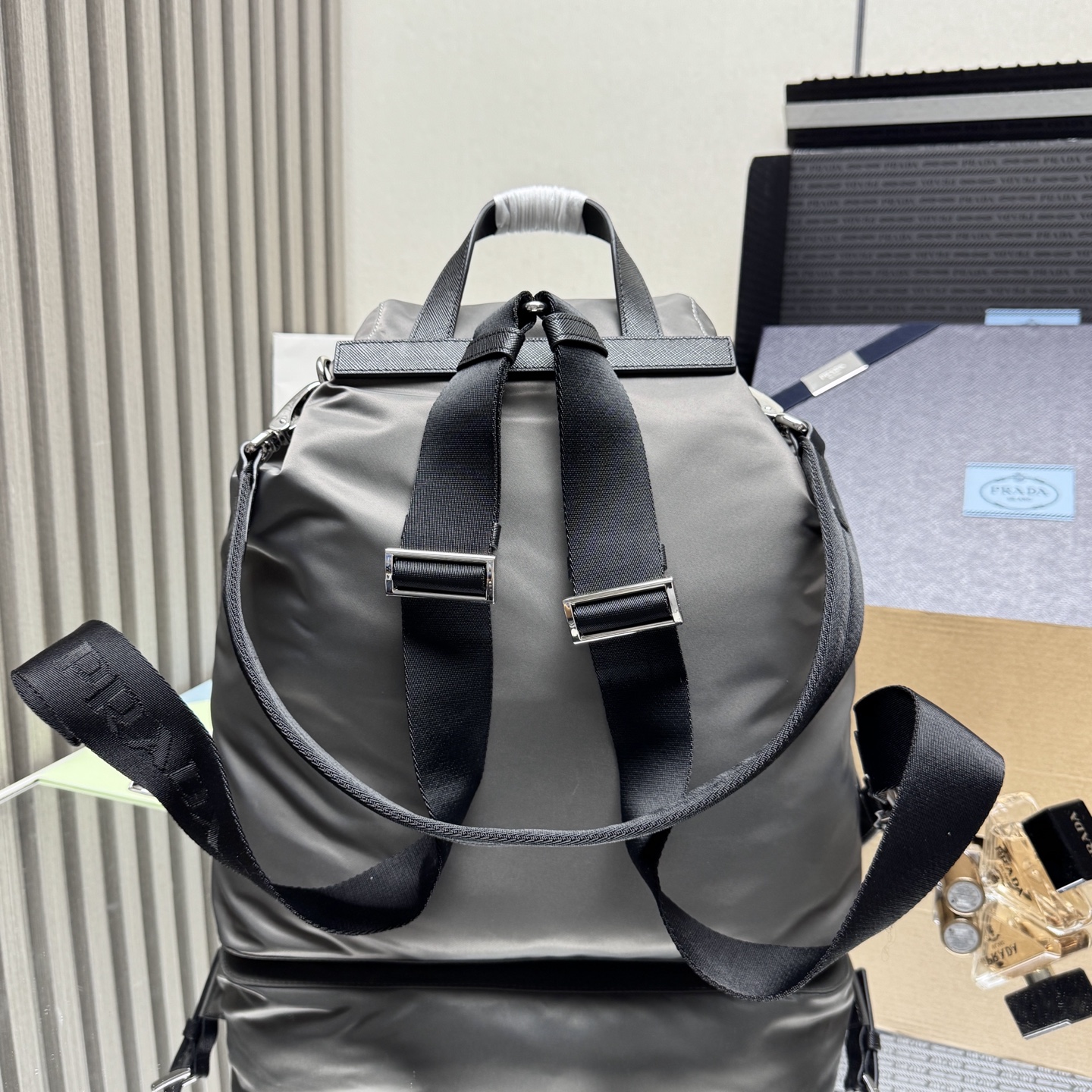 Prada Re-Nylon Medium backpack-Grey 2VZ110