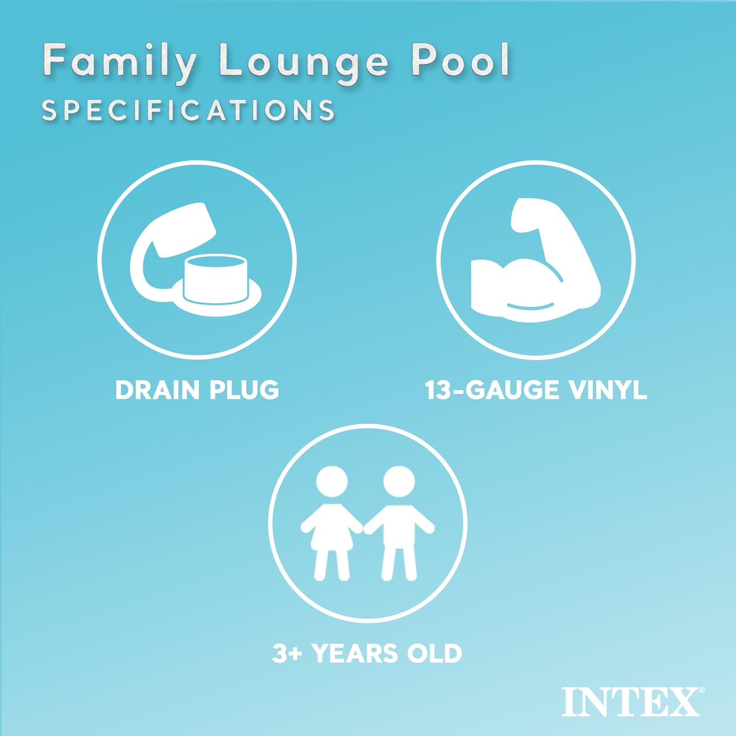 INTEX Swim Center Inflatable Family Lounge Pool: Built-In Bench – Cup Holder – 156 Gallon Capacity – 90