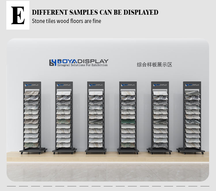 Custom Quality Multi-style Metal Modern Waterfall Tile Display Stand Stone Ceramic Tile Small Sample Display Stand