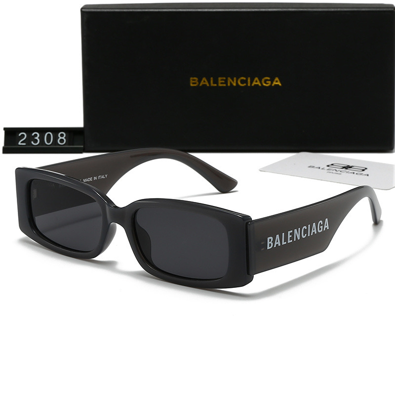 Balenciaga Logo Print Everyday Rectangular Sunglasses Top quality - KAIROO