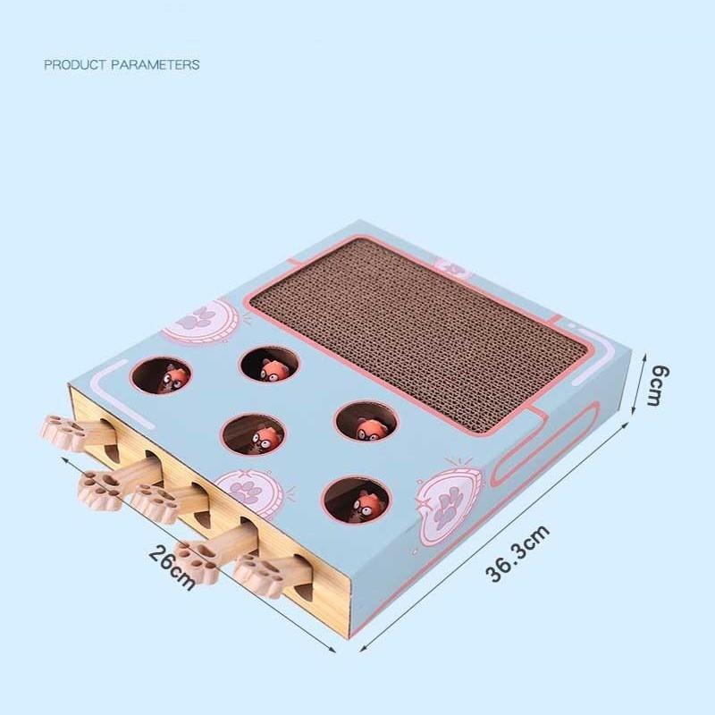 Cat Hit Gophers Cat Hunt Toy with Scratcher Catch Mouse Game Interactive Hit Hamster Kitten Tease Toy