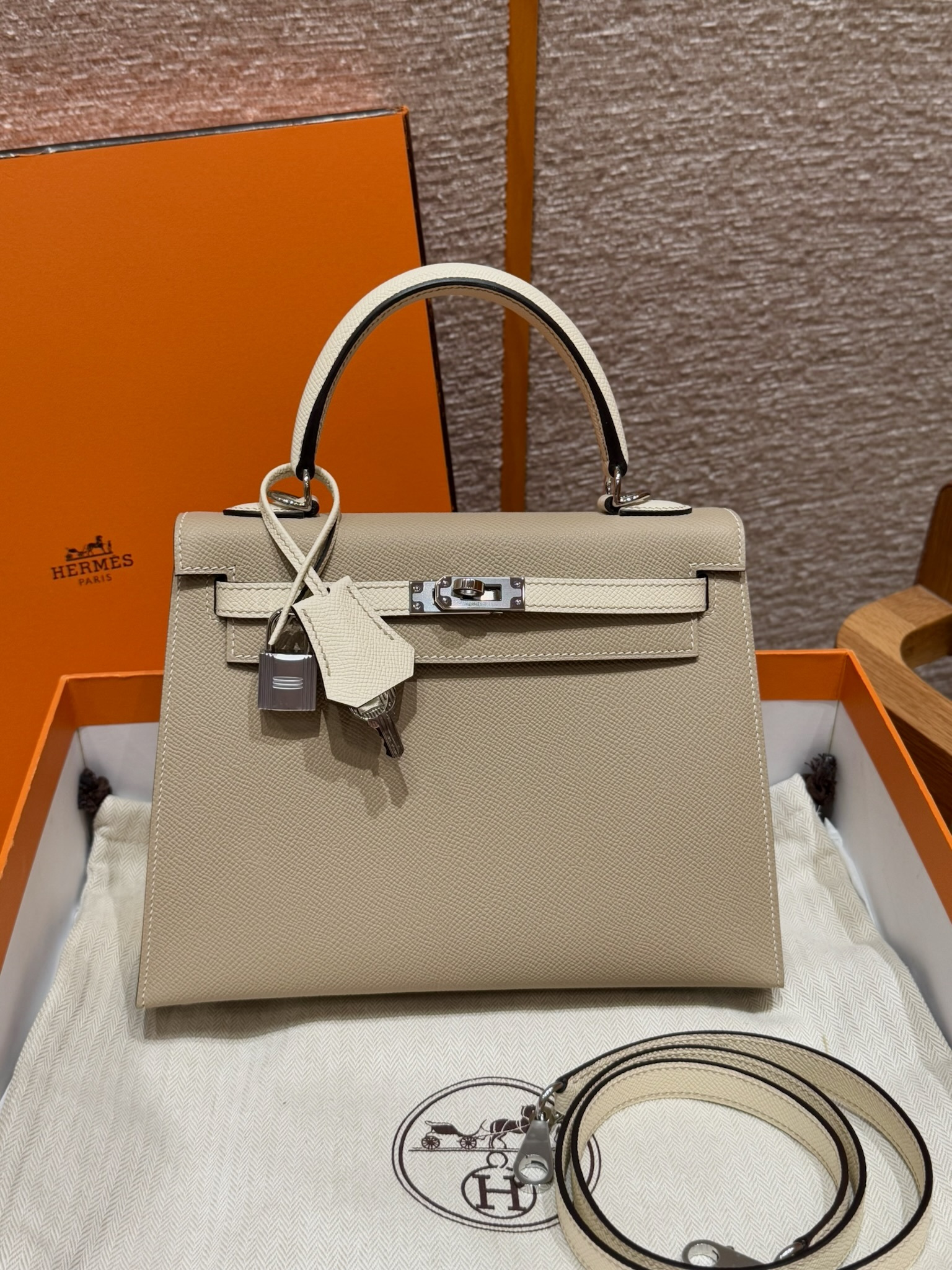 Hermes Bi-color Trench /Nata Epsom Kelly 25