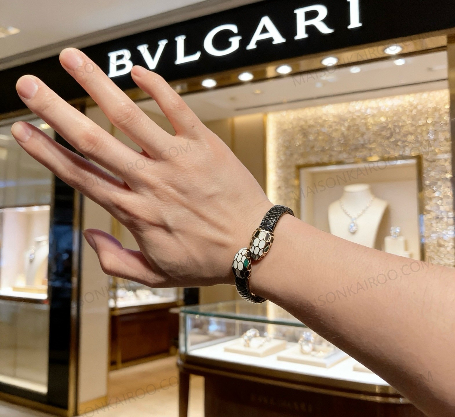 Bvlgari Serpent Head Leather Bracelet - KAIROO