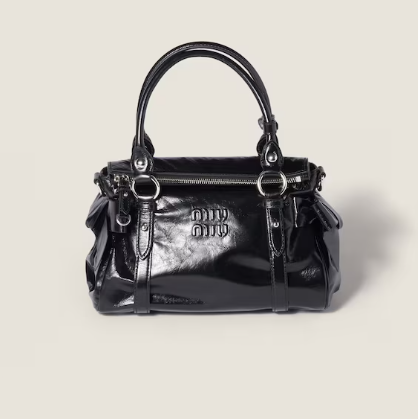 Miu miu Black Small Shiny leather handbag 5BA327