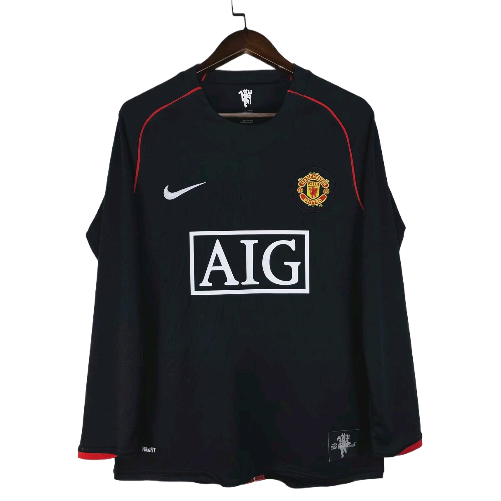 Retro Manchester United 07/08  Away Black  Long Sleeves