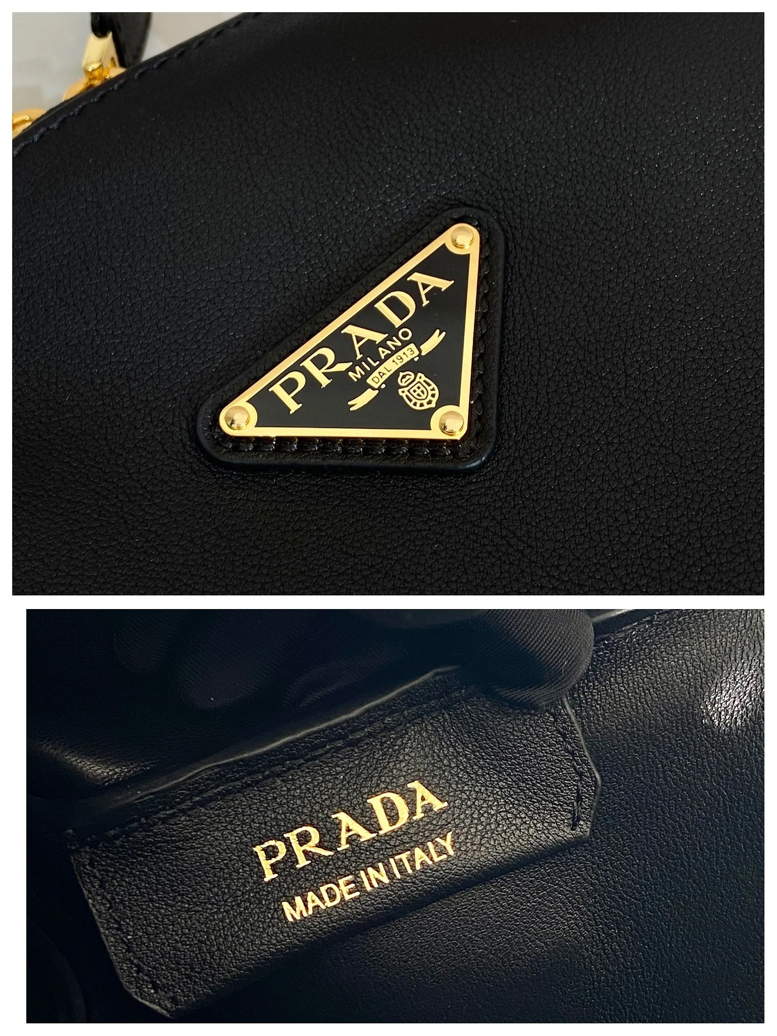Prada  28 LARGE BLACK CALFSKIN HANDBAG
