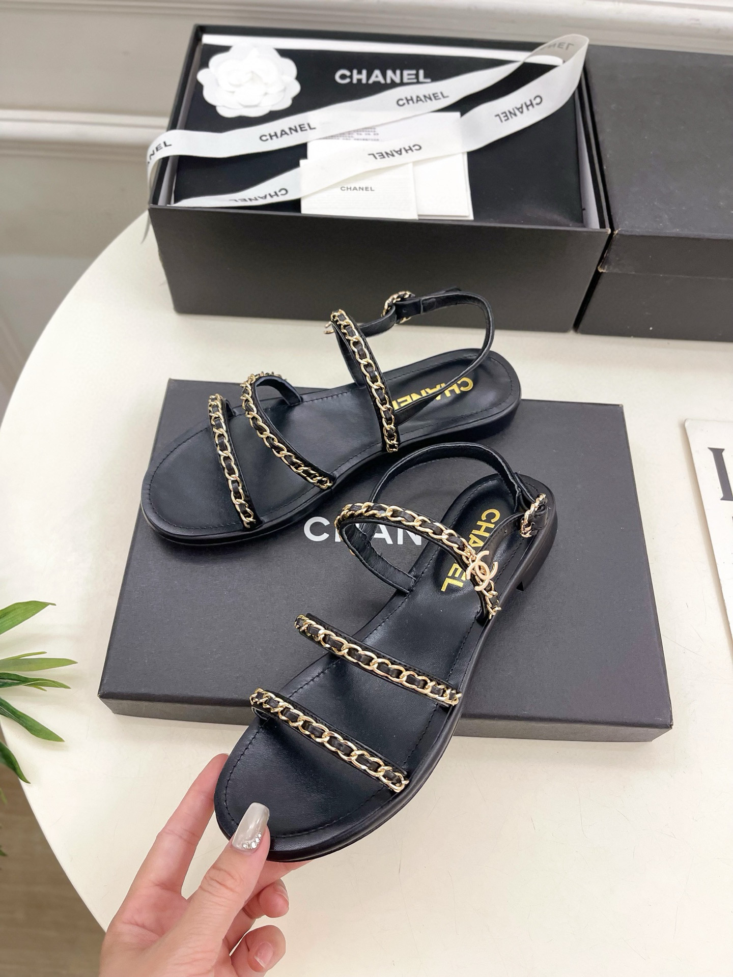 Chanel Leather Sandals Heel