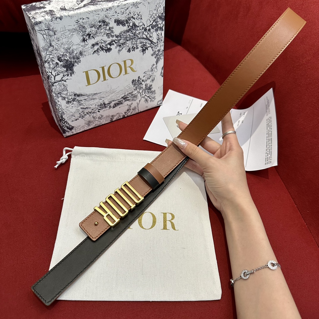 Dior Reversible Leather Belt 3cm