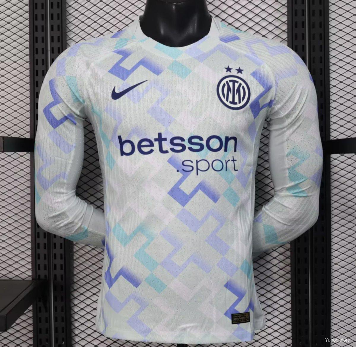 Player Version 25/26 Inter Milan Away WHITE Long Sleeve Jersey S-4XL
