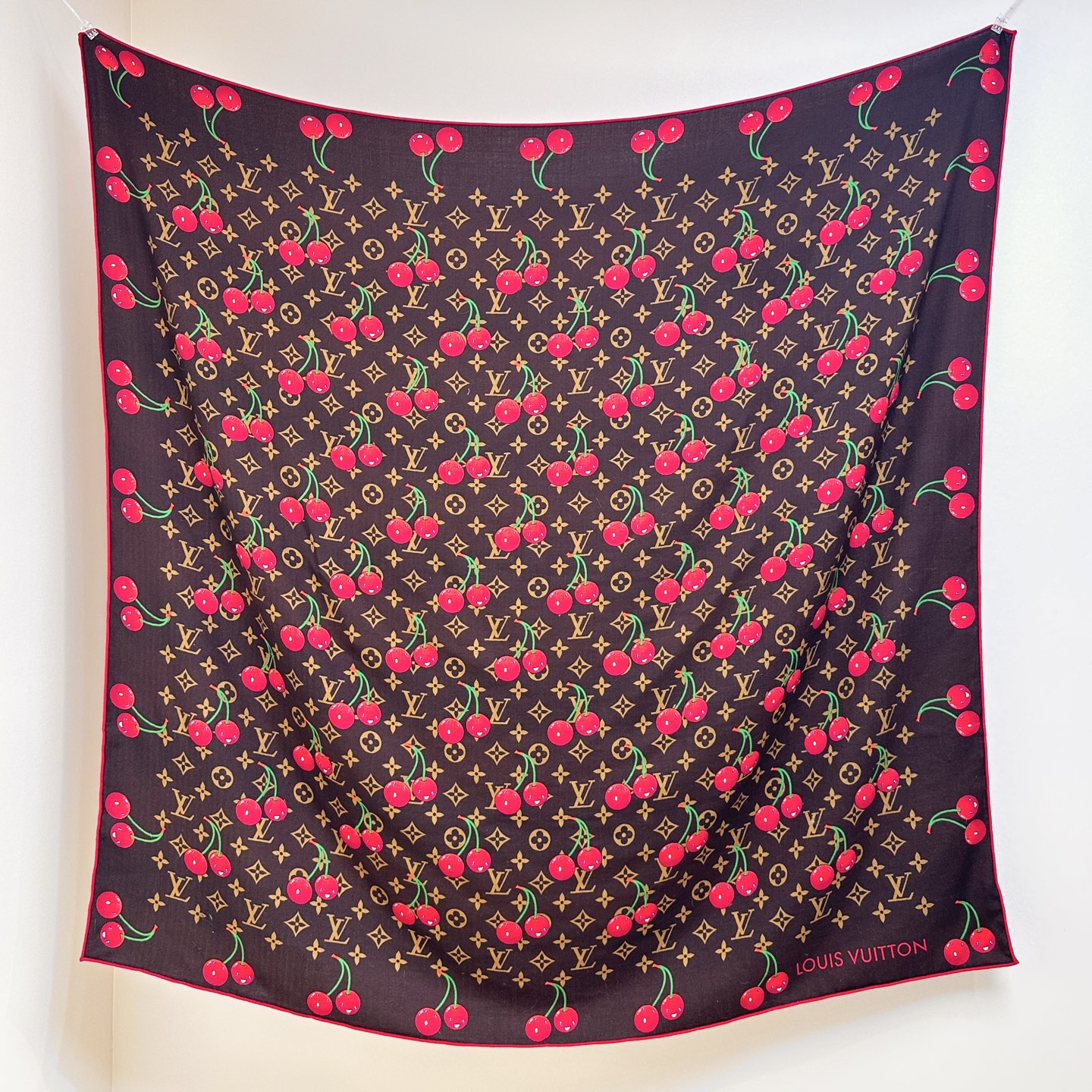 LV x TM Monogram Cherry Blossom Shawl 140
