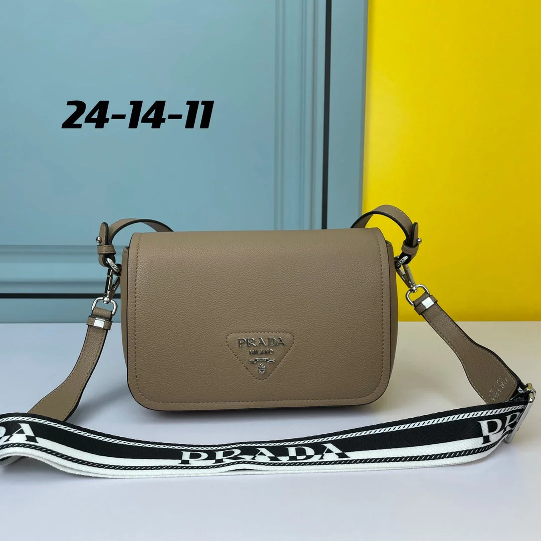 Prada  24 BAG WITH STRAP IN TAN BROWN CALFSKIN