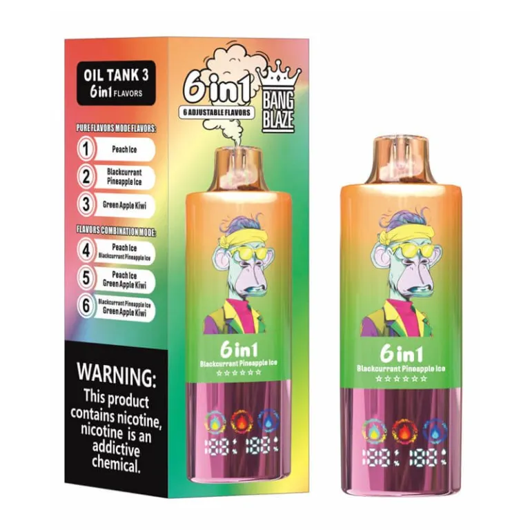 Bang Blaze 100K Disposable Vape 6 in 1 Flavors (5%, 100000 Puffs)