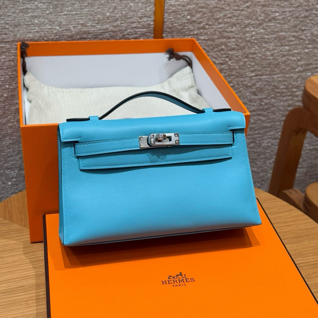 Hermes Blue De Nord Swift Kelly Pochette