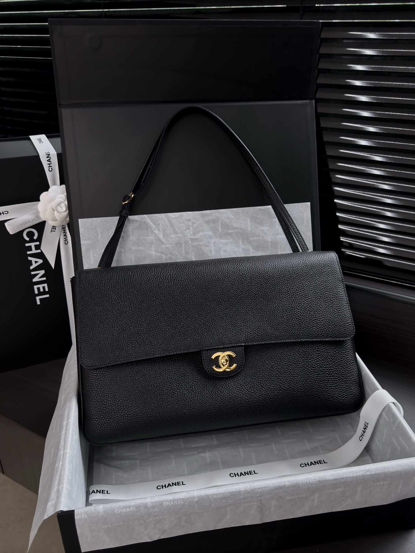 CHANEL 2026 Maxi Flap bag 38cm in Black AS6233