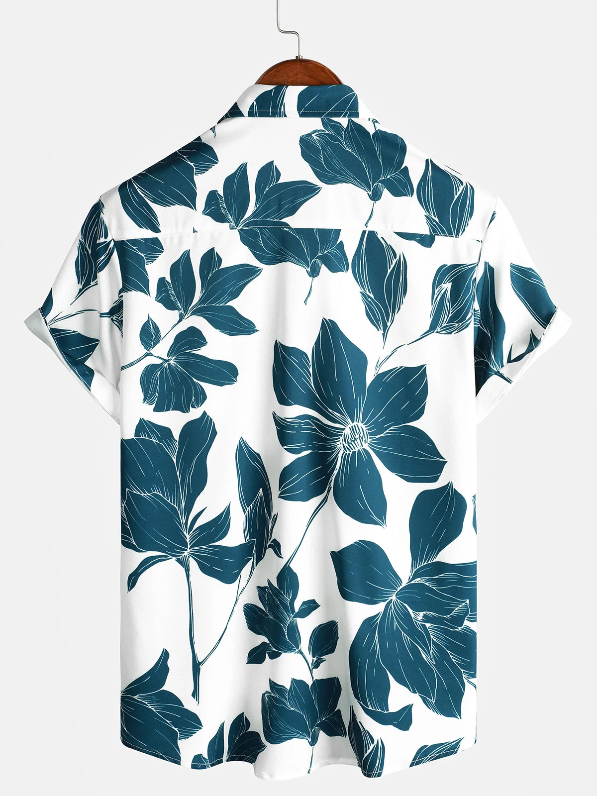Men's Casual Floral Button-Up Short Sleeve Summer Shirt