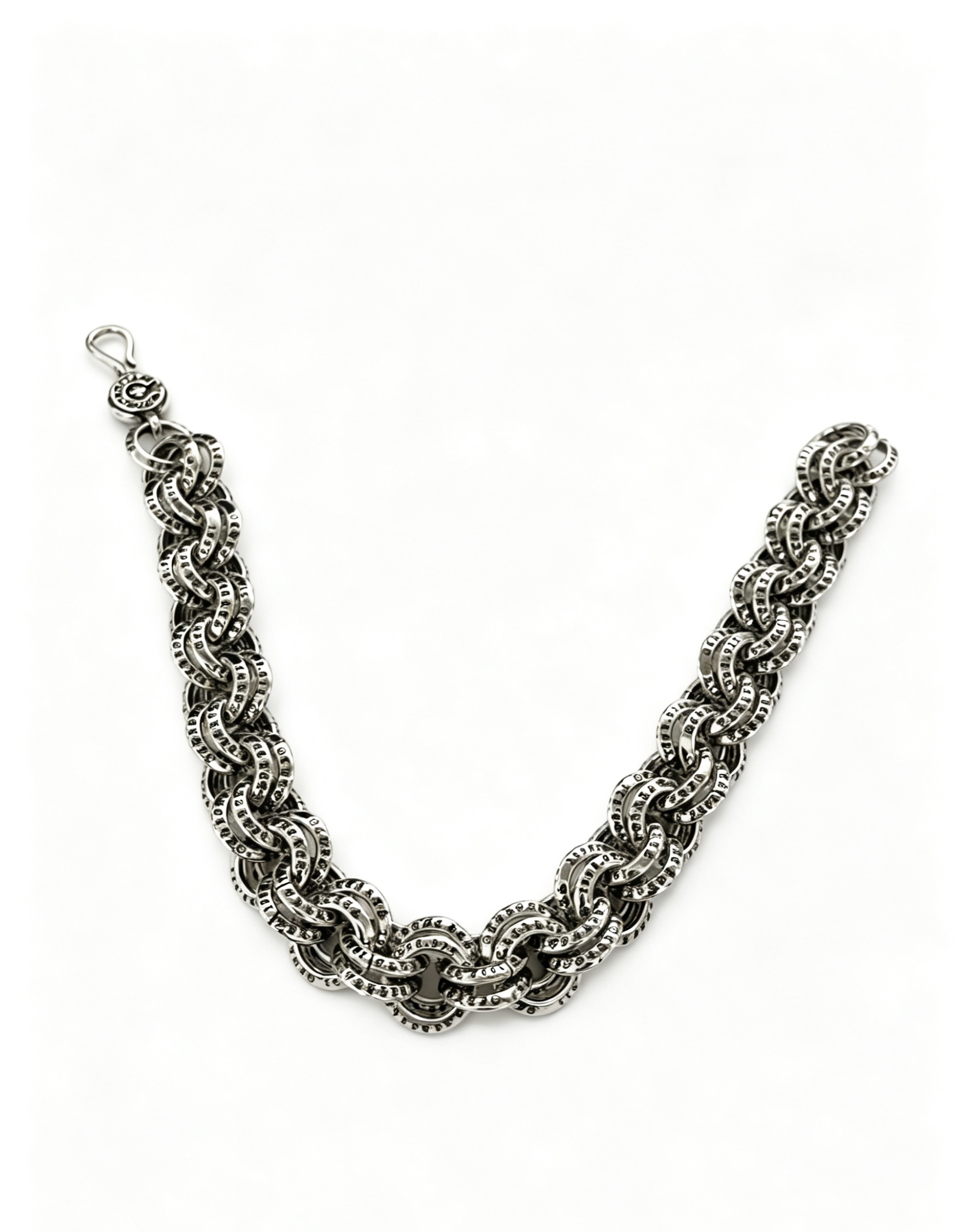 Chrome Hearts Oxidized Silver Unisex Bracelet