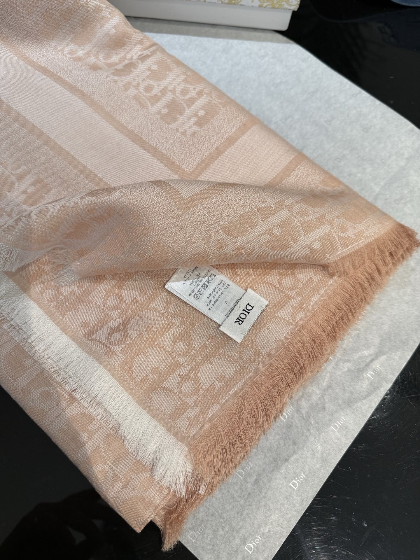 Dior Classic Oblique Silk and cashmere shawl