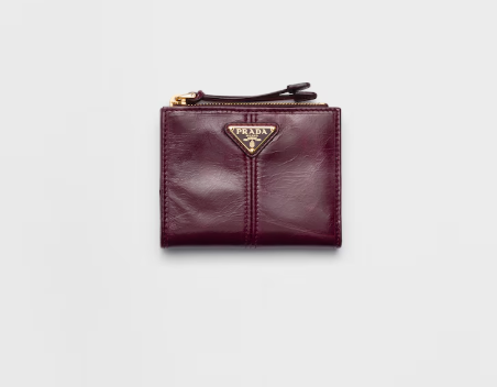 Prada Calfskin Small Wallet-Burgundy