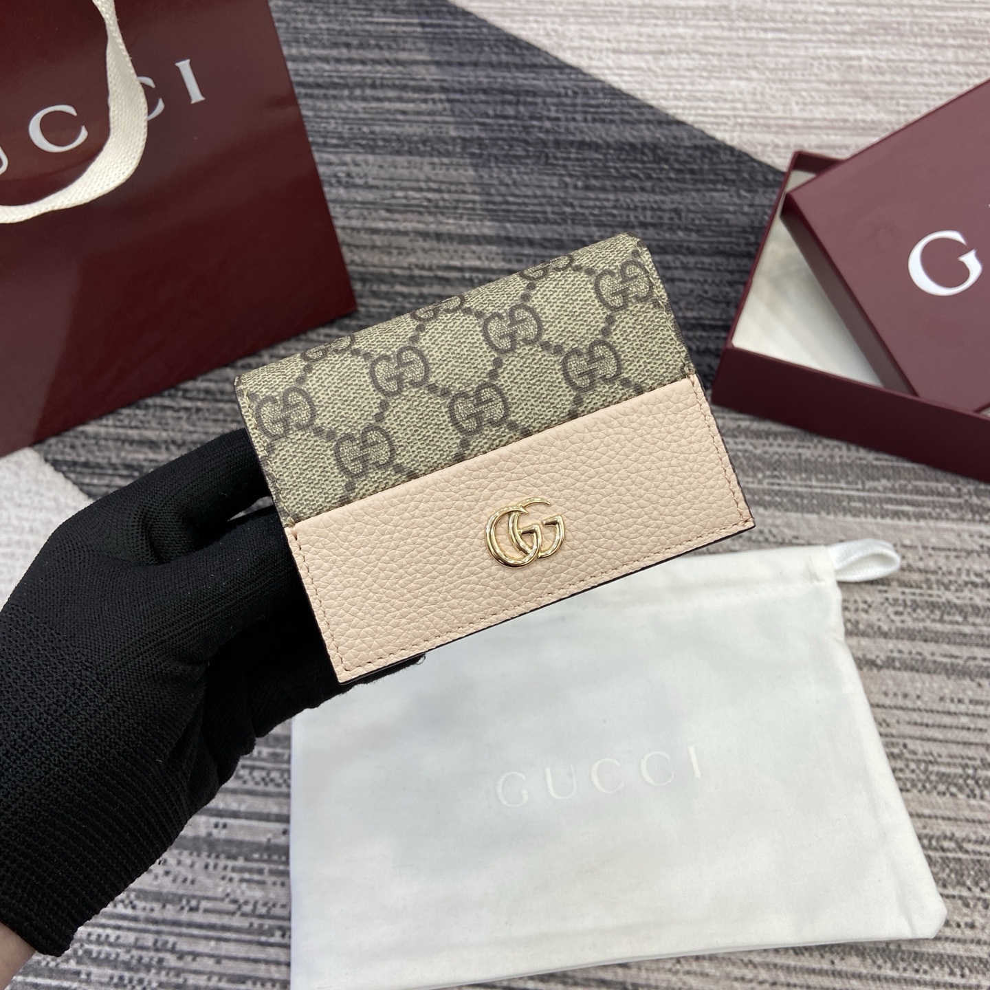 Gucci Bi-color GG Marmont small wallet 841358