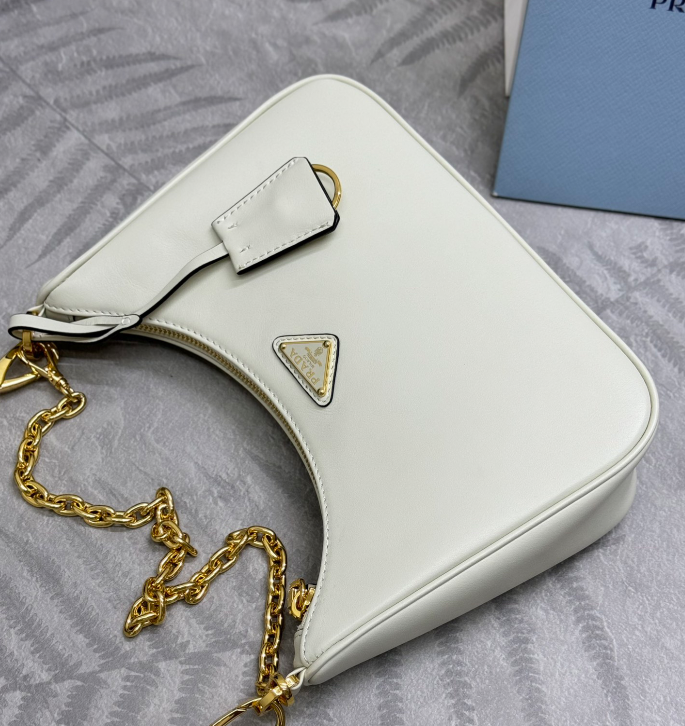 PRADA New Plain White Armpit Bag