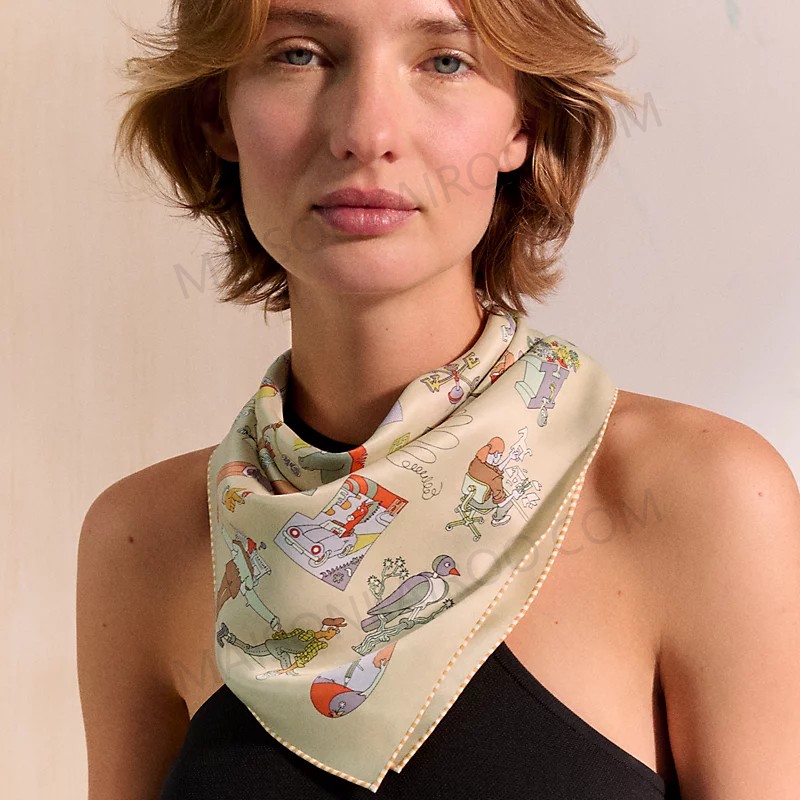 Hermes Carre Libre Sketch Comic Square Scarf - KAIROO
