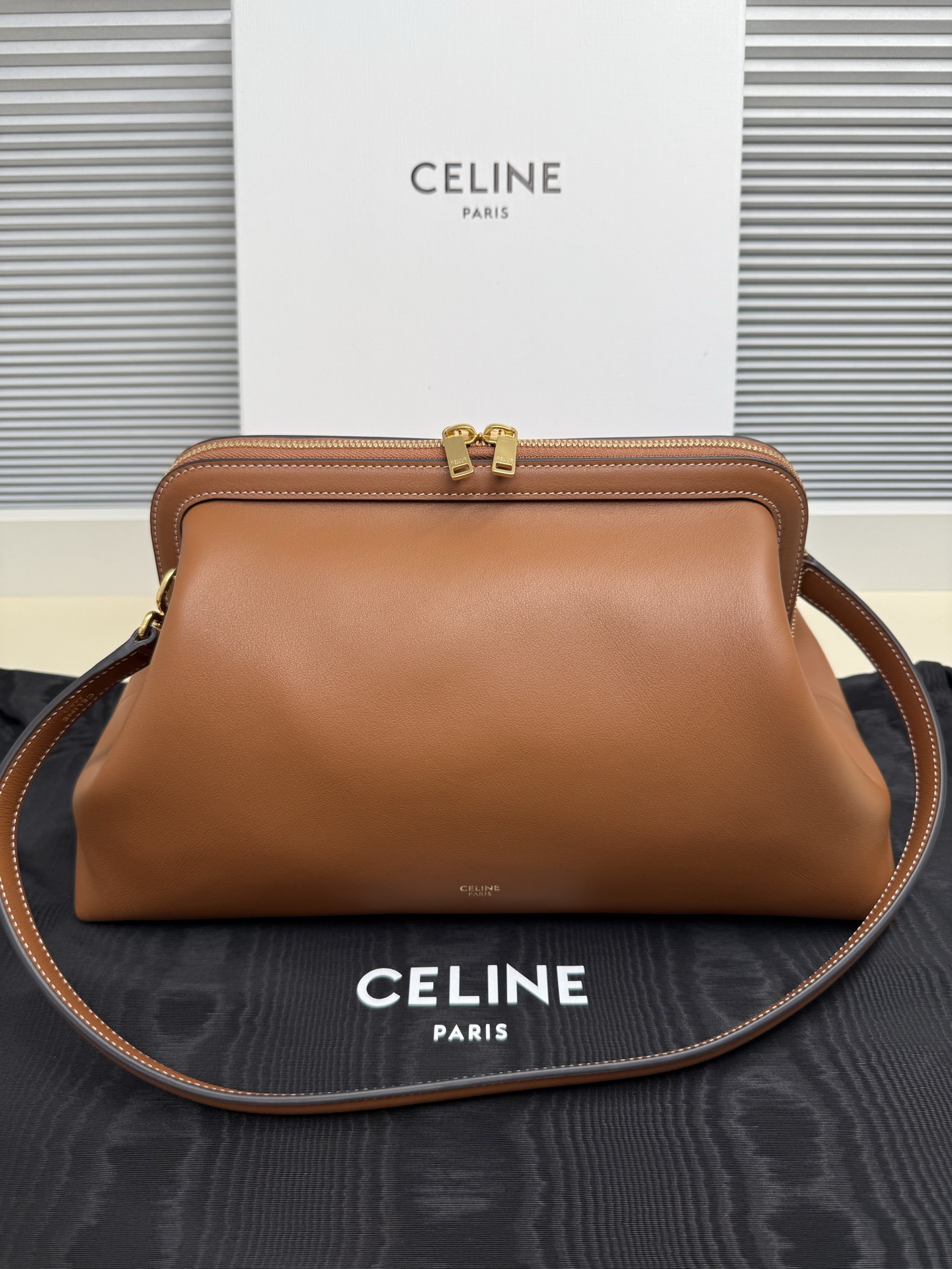 Celine Large Doctor's Pouch in Supple Calfskin-Brown
