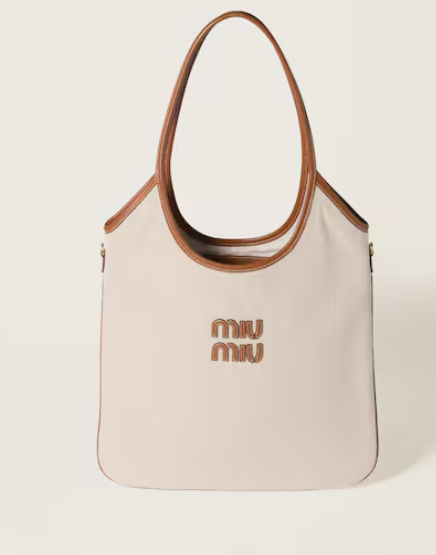 Miu Miu Ivy Canvas and Leather Bag  5BG231