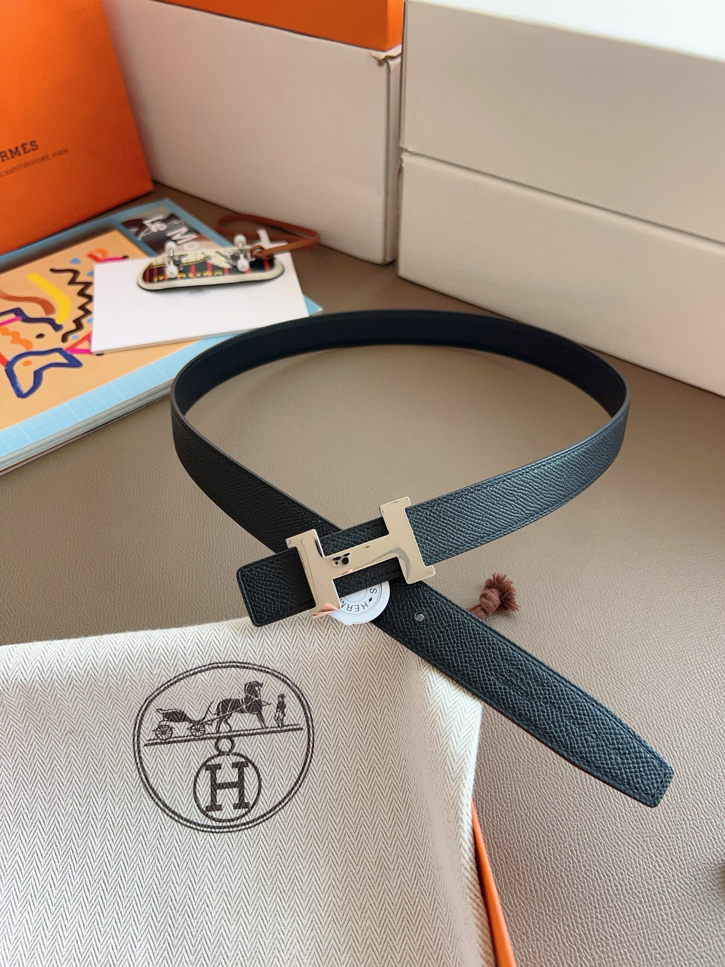 Hermes Mini Constance Reversible Leather Belt 24mm
