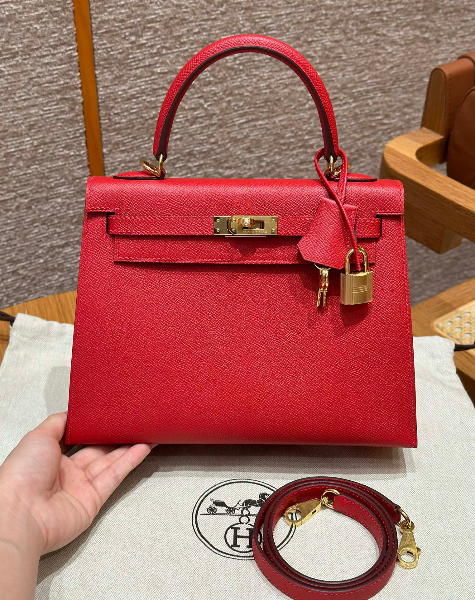Hermes Rouge Casaque Epsom Kelly 25