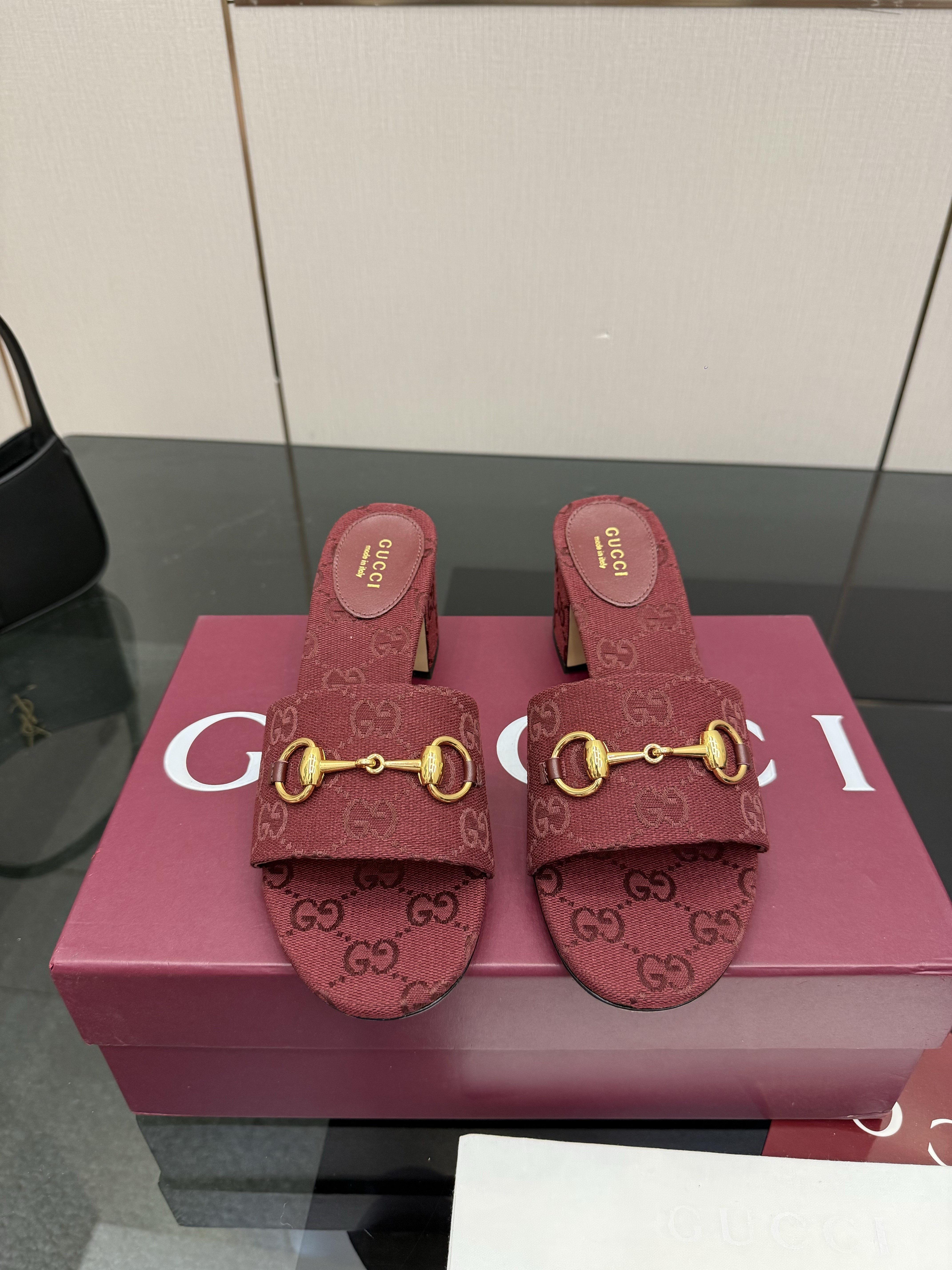 Women's Gucci Horsebit Heeled Slides