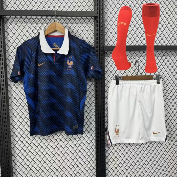 Kids France Home Jersey Suit & Socks World Cup 2026