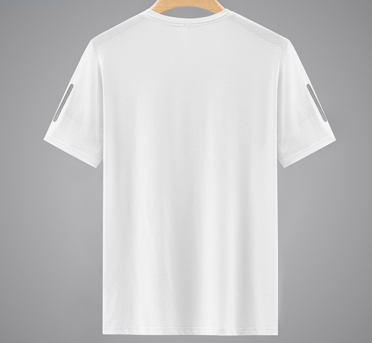 Camiseta masculina branca, gola redonda, manga curta, solta, tamanho GG*1（（Declared Currency: BRL）