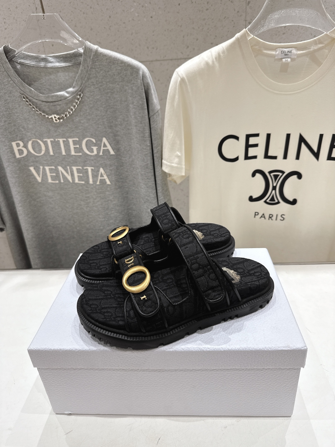 Dior F019 Fabric Slide in Black