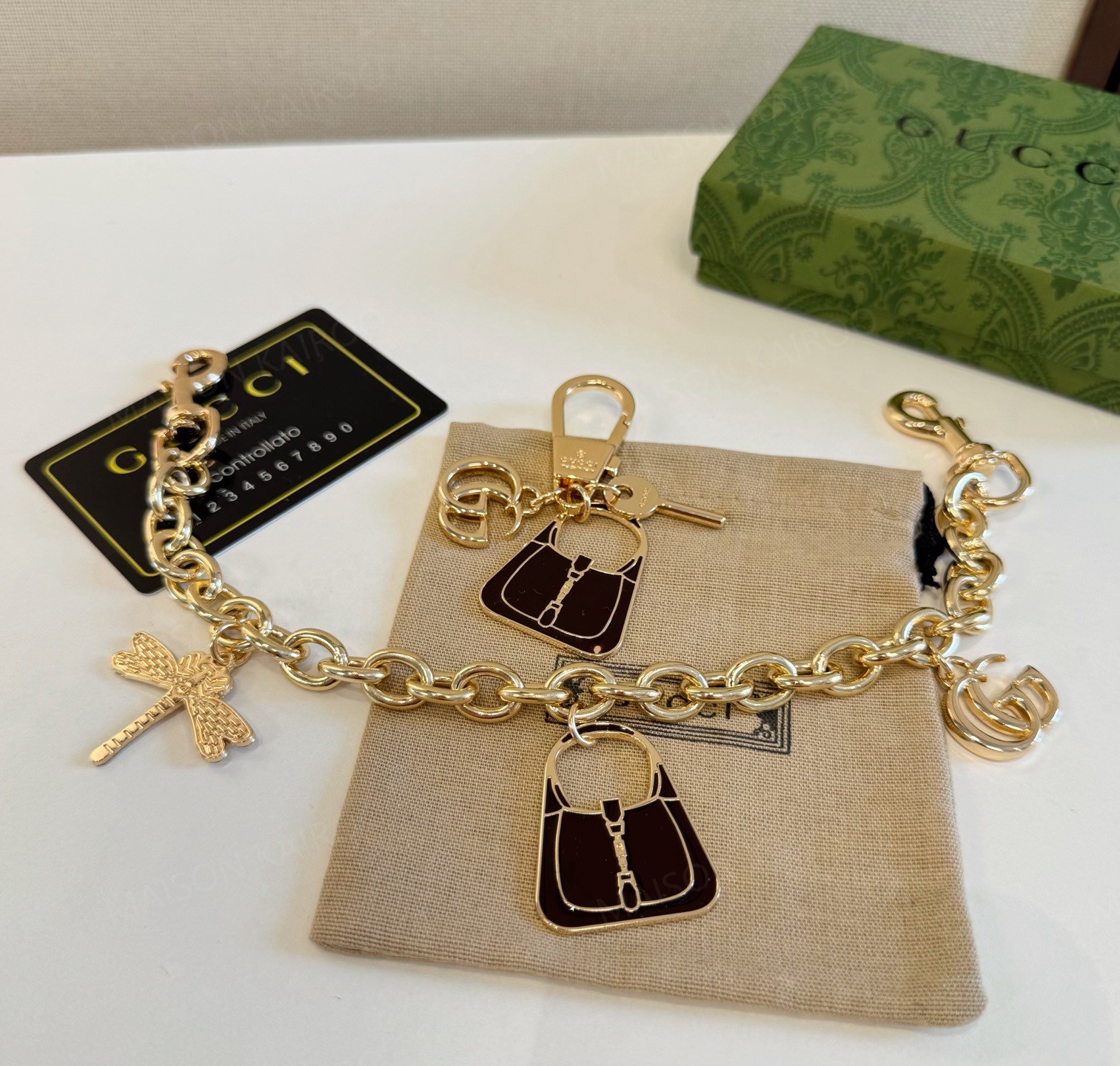 Gucci Mini Bag Dragonfly Charm Keychain - KAIROO