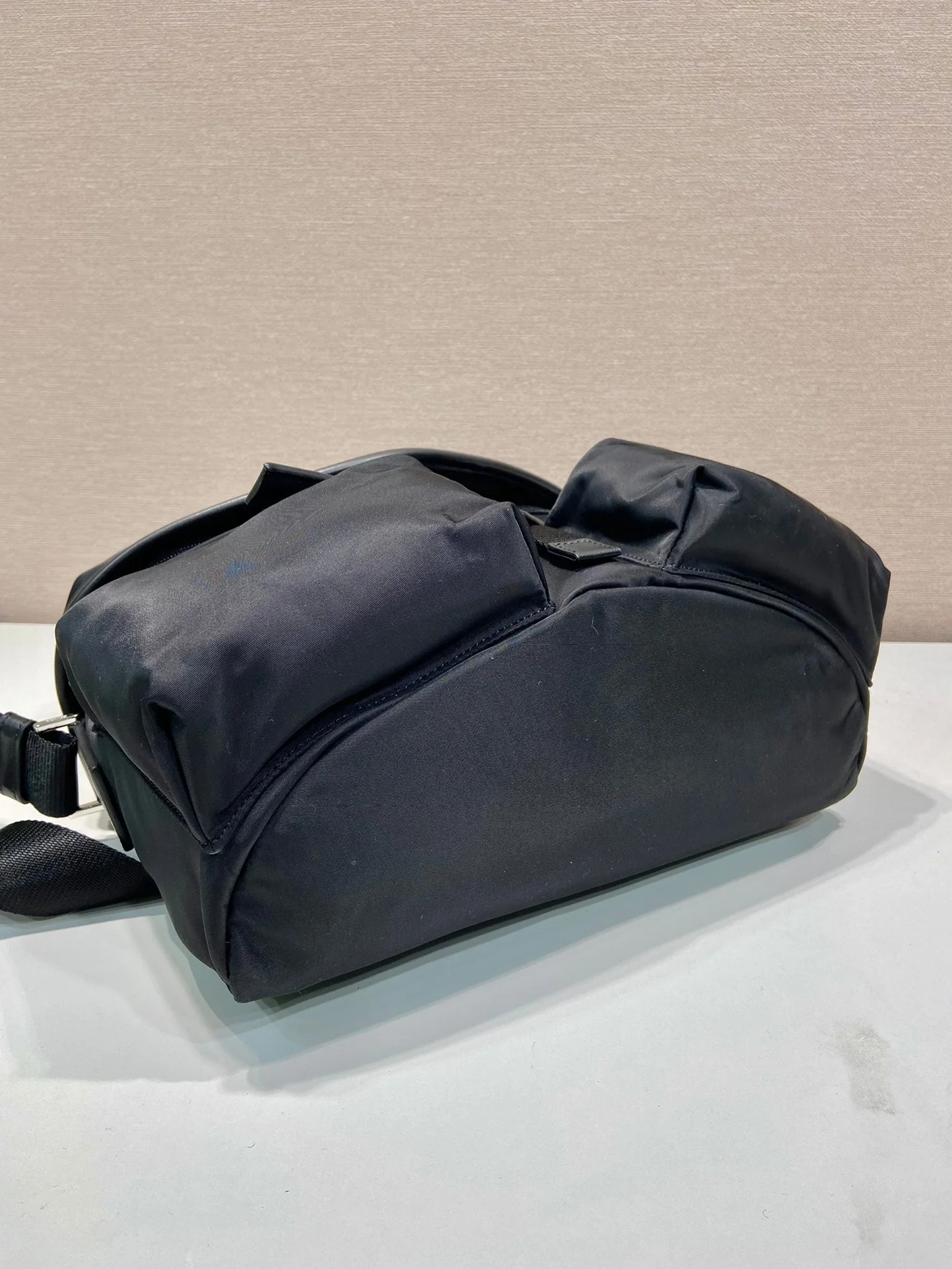Prada CROSSBODY BAG 29 IN BLACK RE-NYLON AND CALFSKIN TRIM