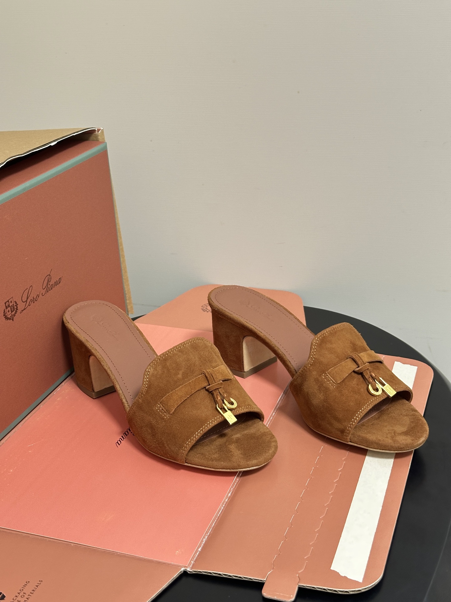 Loro Piana Women's Suede Heeled Slides