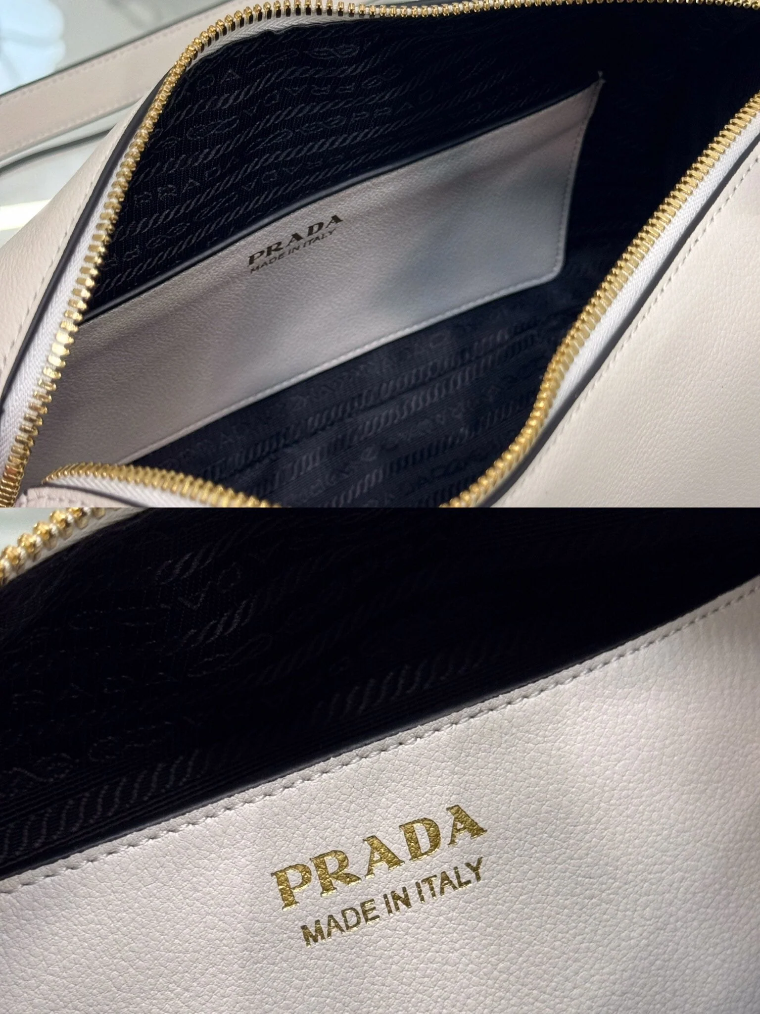 Prada DARLING HANDBAG 25 IN WHITE SOFT GRAIN LAMBSKIN