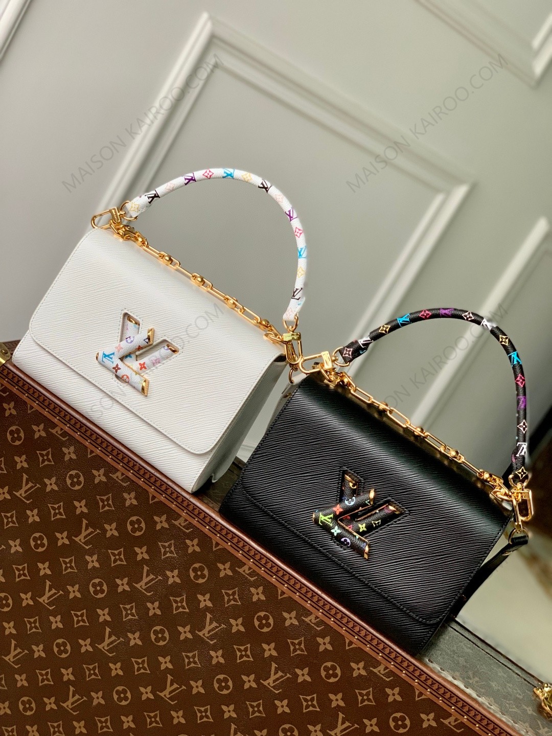 Louis Vuitton LV x TM Twist West Epi Multicolore Monogram Logo Wrapped Handle Leather Shoulder Bag - KAIROO