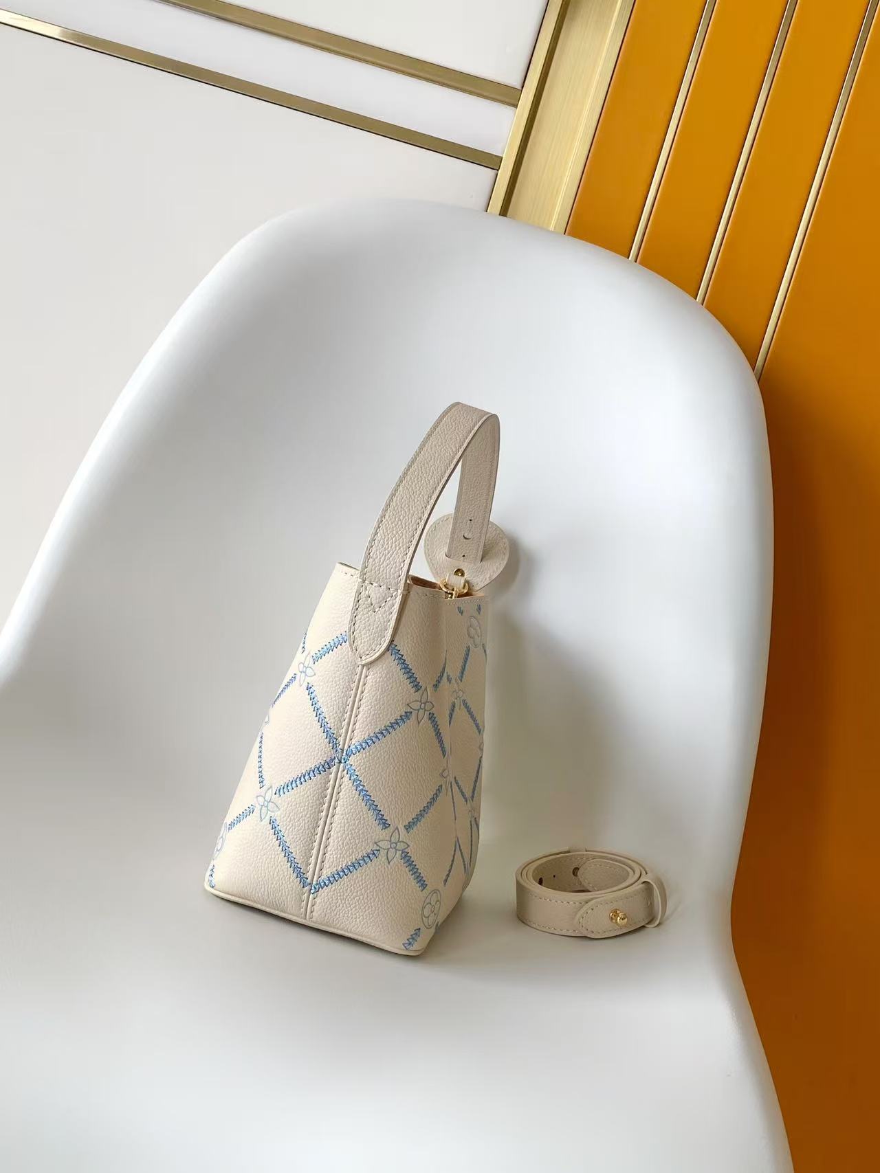 Louis Vuitton White Embroidered All In BB Handbag