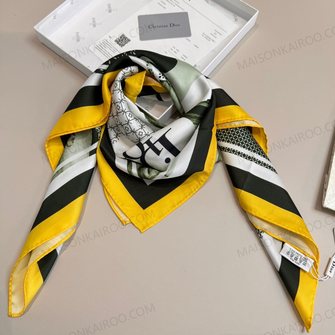 Dior Marble Letter 90 Silk Scarf - KAIROO