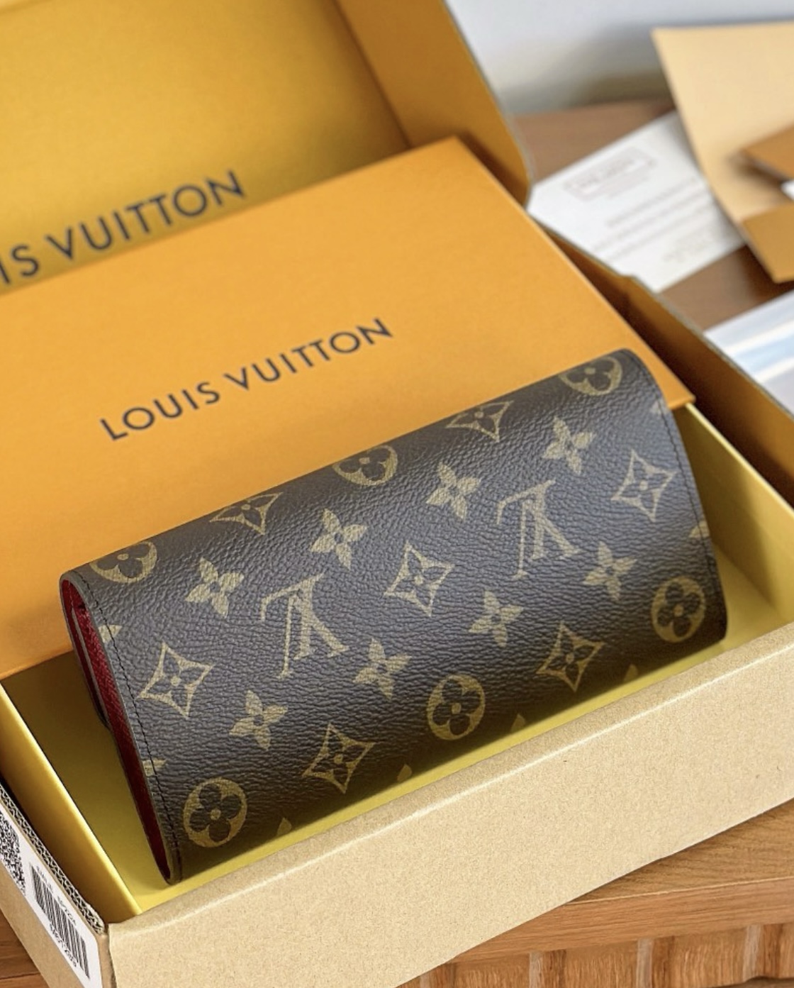 M60697 LV Emilie Wallet Monogram Canvas-Fuchsia