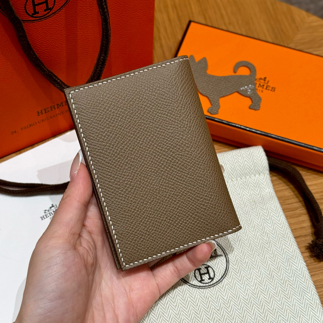Hermes Etoupe Epsom MC² Euclide Card Holder