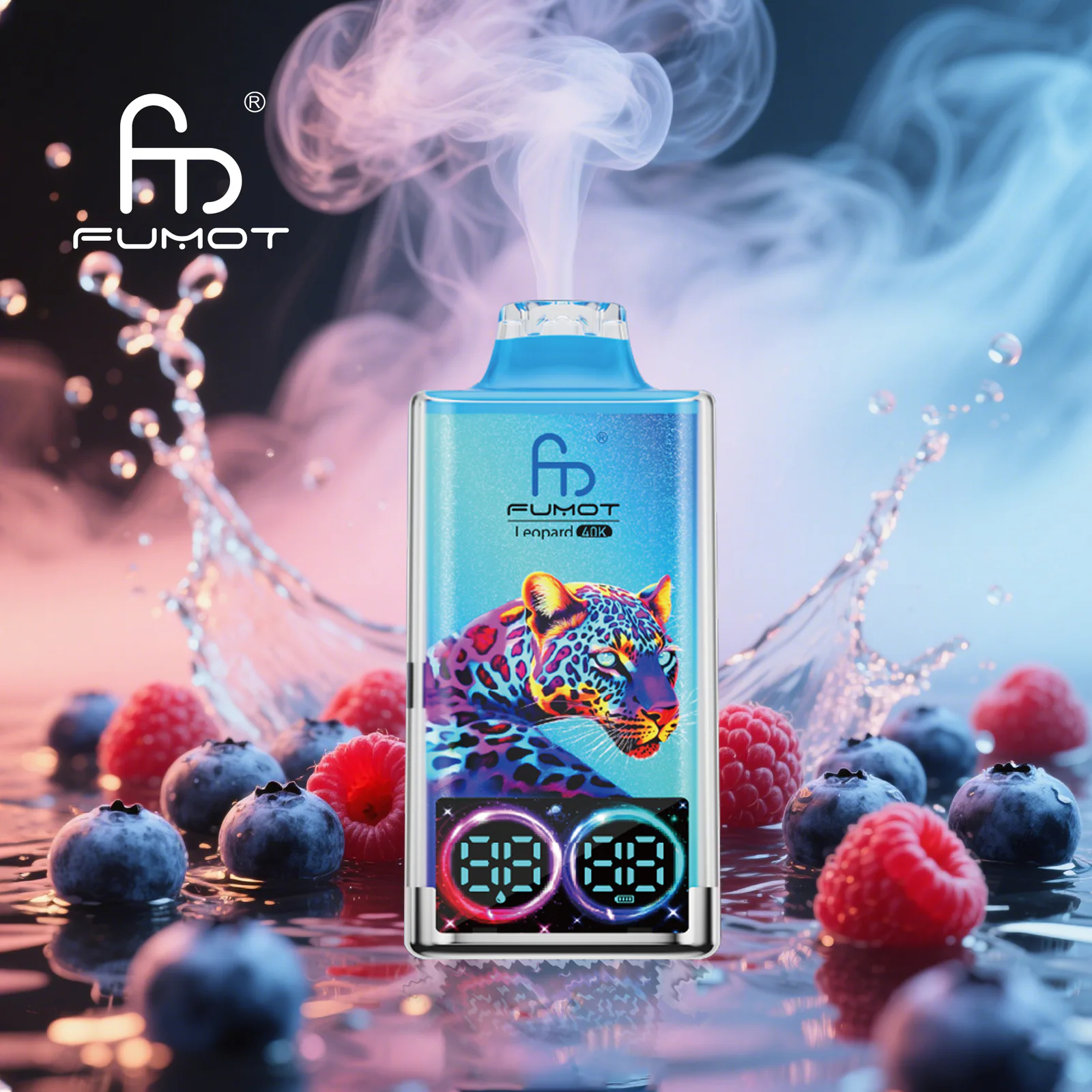 FUMOT Leopard 40K EU Edition Disposable Vape – Blueberry Raspberry - Vaba Vape-Shop