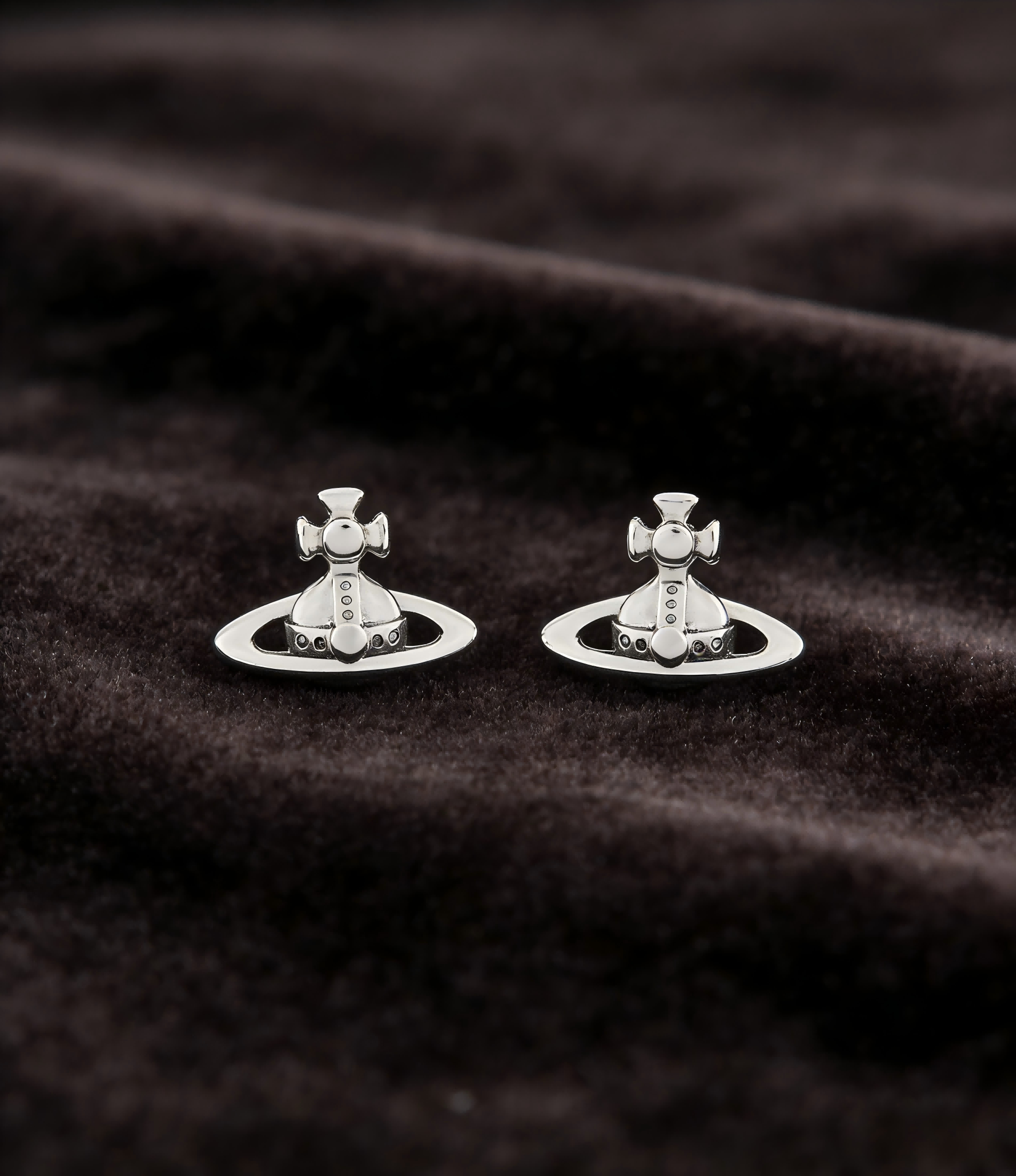 2026 New Vivienne Westwood Silver Tone Mini Orb Stud Earrings for Women, Trendy Y2K Aesthetic Minimalist Jewelry, Perfect for Daily & Office Wear