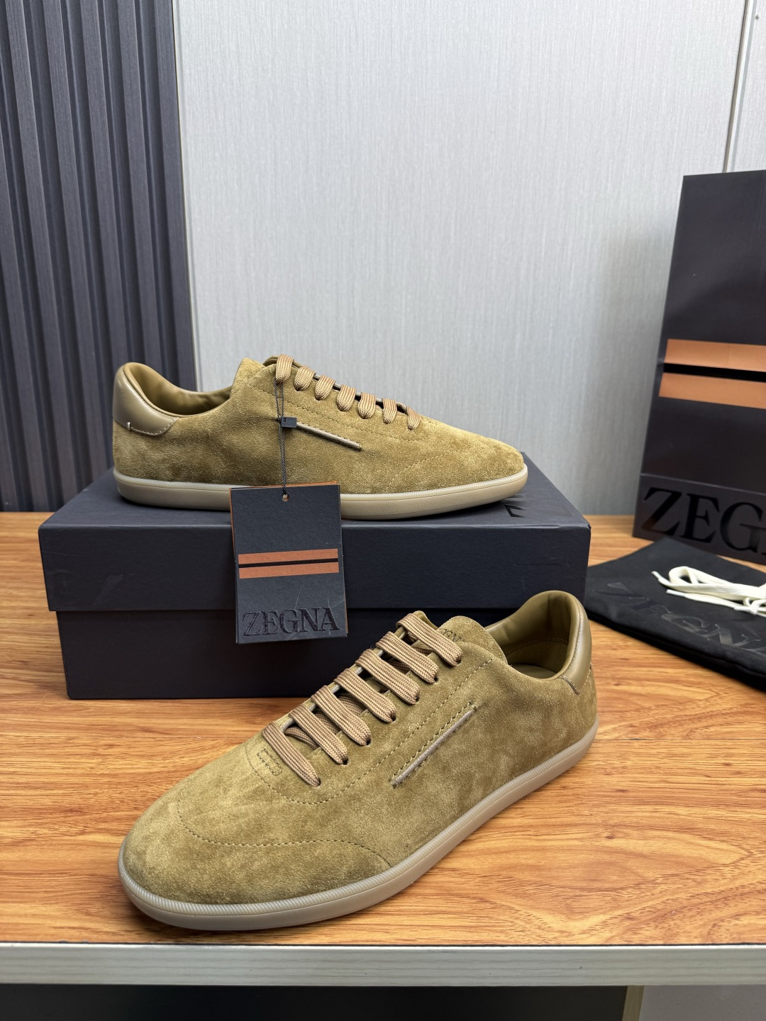Zegna Men's Sneaker in Suede leather
